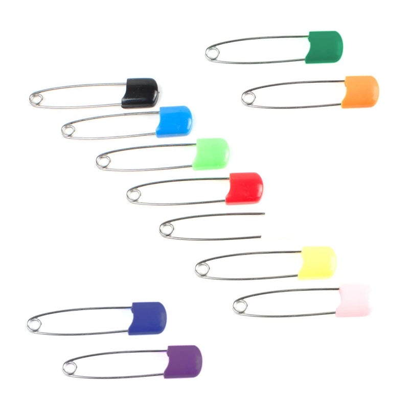 OsoCozy Cloth Diaper Nappy Pins 100 Packs - 100 Stainless Steel Safety Pins with Locking Plastic Heads. Durable, Safe and Cute 2.2 Inches Long (Red) - Image 5